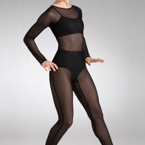 Balera Dance Long Sleeve Power Mesh Unitard - Picture 1 of 4